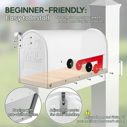 Mail Boxes for House Outside, RAINHOL White Mailboxes for Outside, Galvanized Steel Post-Mount Mailboxes, 19 x 8.7 x 6.7 Inches