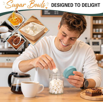 Overnight Oats Containers with Lids, Glass Storage Containers with Lids, Wide Mouth Mason Jars 16oz, Sugar Bowls, Airtight Glass jars for Chia Pudding, Yogurt, Salad Storage (6 Pack, Green)