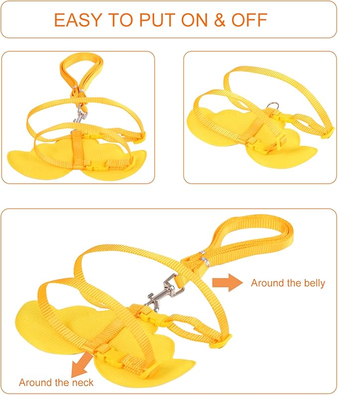 KAMA BRIDAL Duck Walking Harness and Leash Chicken Duck Outdoor Training Rope Adjustable Rope for Pet Poultry Hen Cock (XS, Yellow)