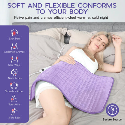 Large Heating Pad for Back Pain Relief, Electric Heating Pad for Neck and Shoulders, Auto Shut Off, Fast Heat, Christmas Gifts for Women Men, Birthday Gifts for Mom Dad (17'' x 33)