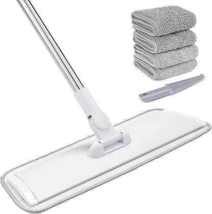 18" Professional Microfiber Mop Floor Cleaning System, Flat Mops