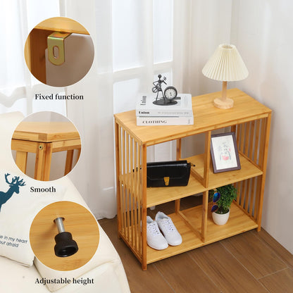 BAMHIGHS 2025 Upgraded 2x2 Cube Storage Shelf - Premium Kallax Alternative | Eco-Friendly Bamboo Bookshelf | Heavy-Duty Organizer for Living Room, Nursery & Office