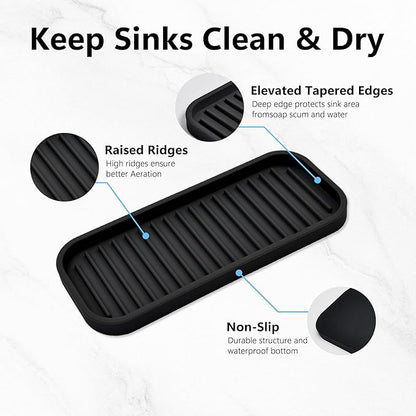 Silicone Sponge Holder Kitchen Sink Organizer Tray Dish Caddy Soap Dispenser