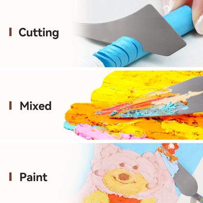 3 Pieces Palette Knife Set Stainless Steel Spatula palette knife for oil painting acrylic painting, Lightwish Painting Knife with Wood Handle for Artist Painting supplies