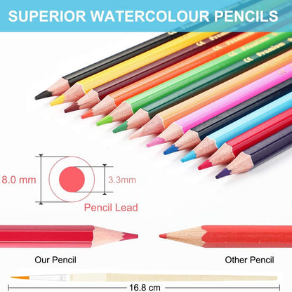 Heshengping, Sketching Pencil Set Drawing Pen Charcoal Sketch Kit Cover Graphite Charcoal Watercolor Pencils Paper Erasable Pen Beginners Artist Children and Adults(39pcs Art Supplies)