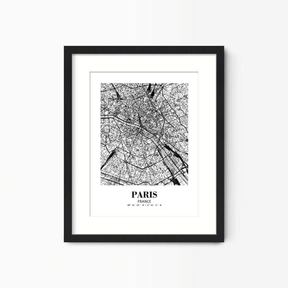 Eleville 8X10 Unframed Paris France City View Abstract Road Modern Map Art Print Poster Wall Office Home Decor Minimalist Line Art Hometown Housewarming wgn442