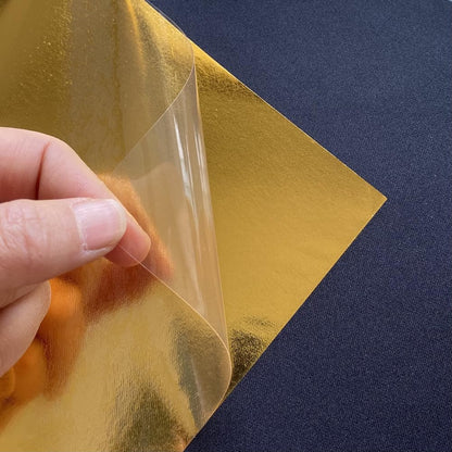 Tvinyl Warehouse Gold Metallic Foil HTV Heat Transfer Vinyl for Tshirt and Apparel 12" X 10"(Pack of 10), Easy to Weed and Iron on, Guaranteed Size