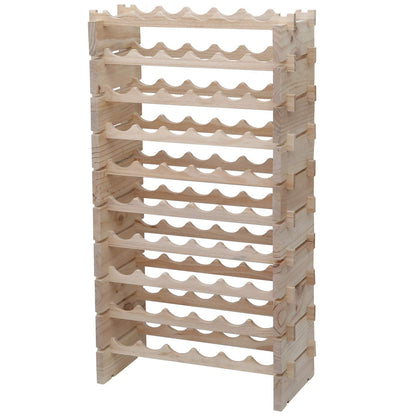 fdjamy Wine Rack Solid Wood Stackable Storage Wooden Wine Rack Wine Cabinet (60 Bottles, Natural Color)