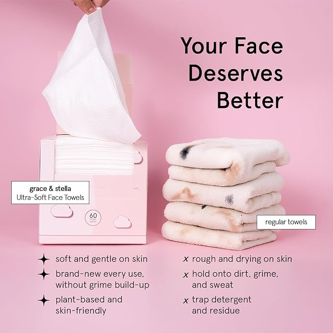 grace & stella Face Towels Disposable