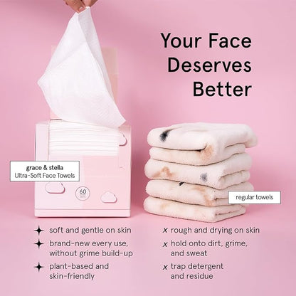 grace & stella Face Towels Disposable