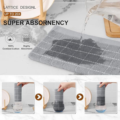 Mordimy 100% Cotton Terry Cloth Kitchen Towels, Super Soft and Absorbent Dish