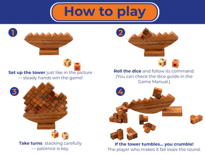 BSIRI Wooden Balance Stacking Tower - Classic Family Game Night for Adults & Seniors Stacker Blocks Table Fun Board Games for Party Balancing Drop Stack Building Block Toys for Gifts Set Towerstack