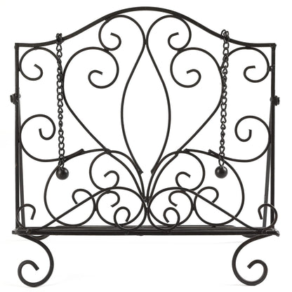 MOCOME Metal Cookbook Holder Recipe Book Stand for Kitchen, Vintage Scrollwork