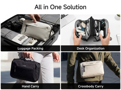 LUGGEX Electronics Organizer Travel Case, CBX01 Tech Bag with Magnetic Closure, Water Resistant Cable Organizer Bag for Business Travel, Tech Pouch for Cords, Chargers, Phone & Gadgets Accessories