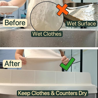 Sink Splash Guard | Tall Wall Splatter Screen | Keeps Clothes & Countertops Dry
