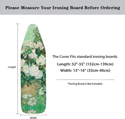 White Rose Ironing Board Cover Dust Covers 15 x 54 Heavy Duty Iron Board Covers