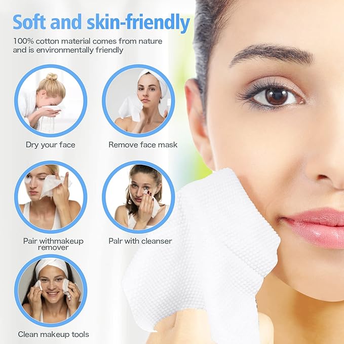 300 Count Disposable Face Towel, Thickening Ultra Soft Washcloths, Facial
