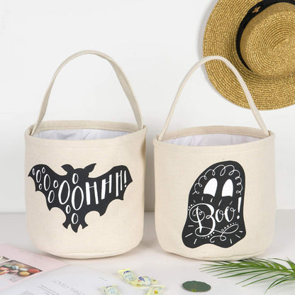 3 Pcs Halloween Trick or Treat Bucket - Candy Basket Tote Bag for Kids（Magic Hat, Ghost, Bat）