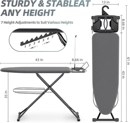 KINGBOARD Ironing Board, Compact Iron Board Full Size