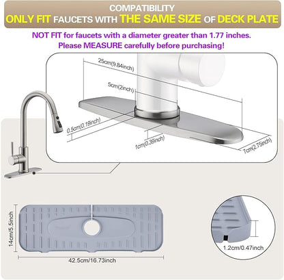 Silicone Faucet Mat, Kingmall Kitchen Faucet Mat Silicone Faucet Drip Catcher