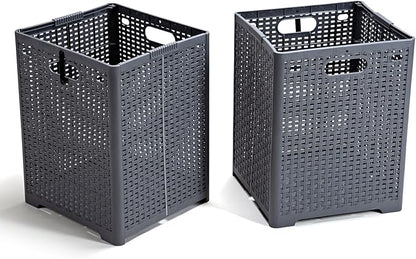 42L Collapsible Plastic Laundry Baskets, Foldable Laundry Hamper