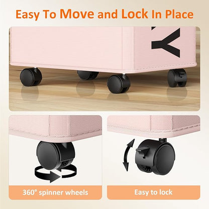 2 Pack Rolling Laundry Basket
