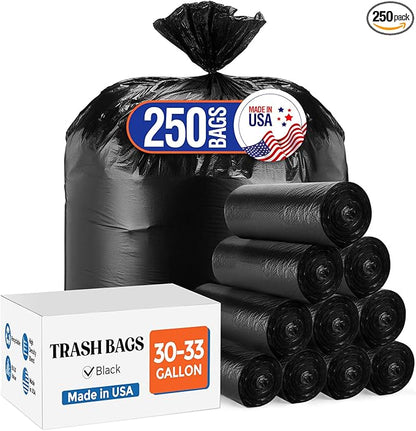 Delxo 30-33 Gallon Trash Bags, Durable & Puncture-Resistant Plastic Bolsas para
