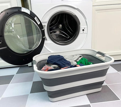 SAMMART Collapsible Plastic Laundry Basket