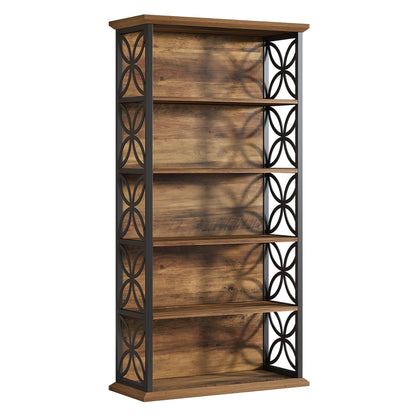 Tribesigns 6-Tier Tall Bookshelf, 71" Industrial Bookcase with Metal Frame, Freestanding Open Storage Shelves for Home Office, Living Room, Bedroom