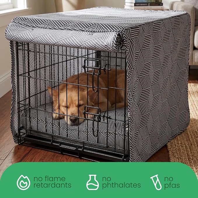 Molly Mutt Rough Gem Dog Crate Cover, 100% Cotton Canvas Cover with 2 Roll-Up Panels, Ideal for Dog or Cat Crate, Durable, Washable, and Free of Harmful Chemicals, 36" x 24" x 27"