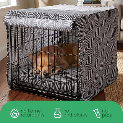 Molly Mutt Rough Gem Dog Crate Cover, 100% Cotton Canvas Cover with 2 Roll-Up Panels, Ideal for Dog or Cat Crate, Durable, Washable, and Free of Harmful Chemicals, 36" x 24" x 27"