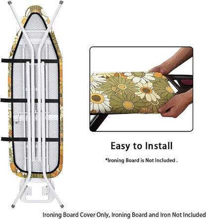 Hippie Flower Print Ironing Board Cover and Pad Thick Padding Standard Size