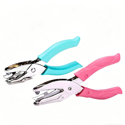 2 Pack Craft Hole Punch Set, Handheld Single Hole Punch with 5mm Star & 5.5mm Heart, Soft Grip Paper Punch for Scrapbooking, Card Making, DIY Crafts, Kids Adults Office Supplies, Pink Green