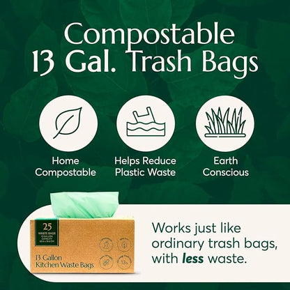 Cleanomic Compostable* 13 Gallon Trash Bags