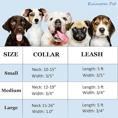 Soft Dog Collar and Leash Set Adjustable Woven Tweed Dog Collars with Metal Buckle and Lead for Small Medium Large Dogs,Royal Blue