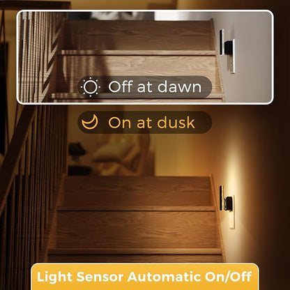 L LOHAS LED Night Light Plug into Wall, 0-100LM Dimmable Night Light with Dusk to Dawn Sensor, Decorative Plug in Night Lights for Bathroom, Hallway, Bedroom, Stairway, 1 Pack