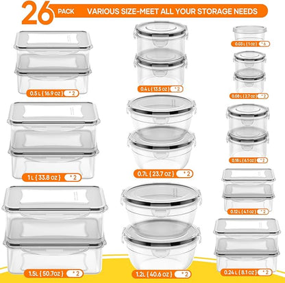 52 PCS Food Storage Containers