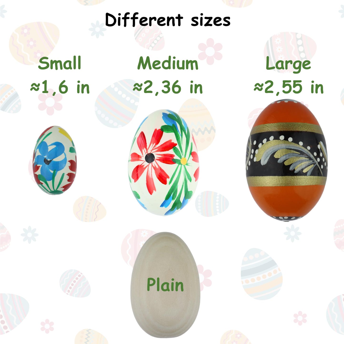 Hand Painted Polish Wooden Easter Eggs – Traditional Pisanki Decorative Eggs for Easter & Home Decor – Made in Poland – 1.6 in – Set of 9