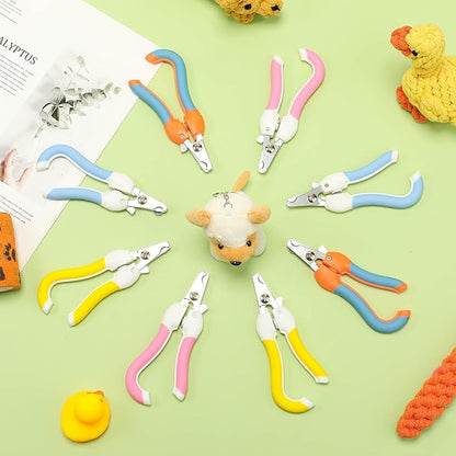 9 Pcs Small Dog Nail Clippers Bulk with Safety Guard to Avoid Over-Cutting Pet Nail Claw Grooming Pet Cutter Toenail Trimmer for Small Medium Dogs Nails Home Grooming(Fresh)