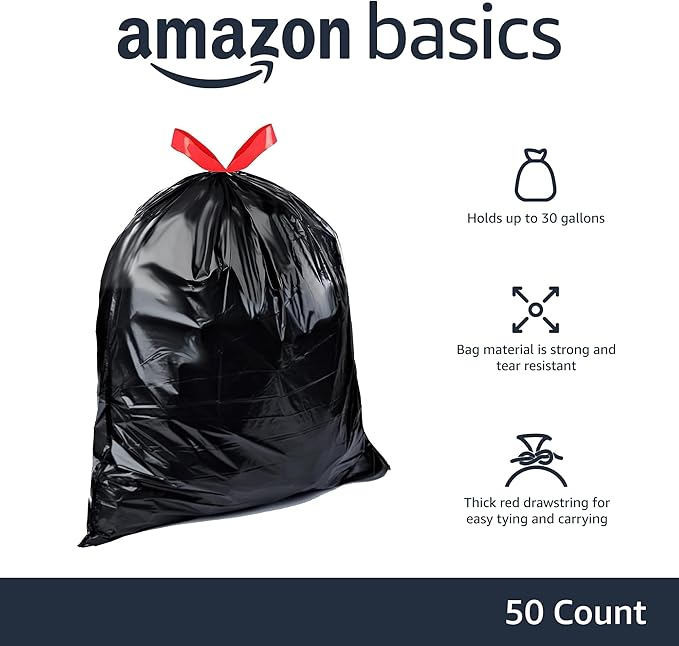 Amazon Basics Trash Bags, 30 Gallon