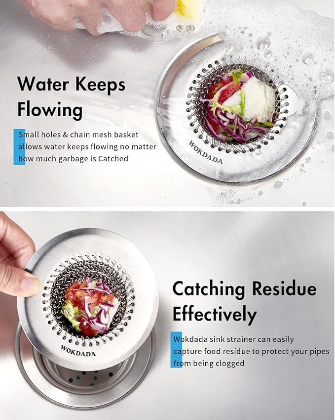 Revolutionary Kitchen Sink Drain Strainer, Patented Reversible Kitchen Sink