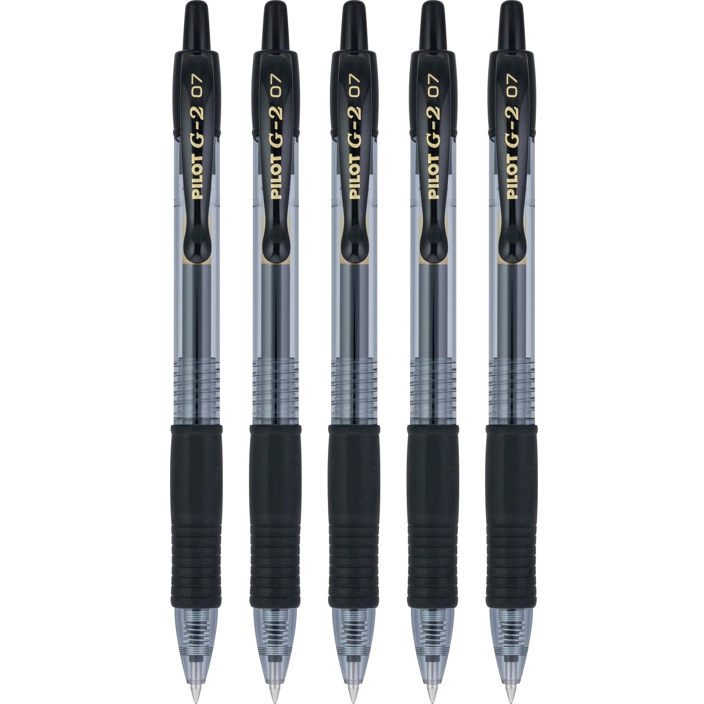 Pilot G2 Premium Gel Roller Pens 0.7, Fine Point Smooth Writing Pens Black, Pack of 5