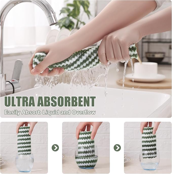 Homaxy 12 Pack Kitchen Dish Cloths, Ultra Soft and Absorbent Dish Towels