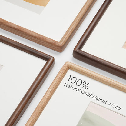 8.5x11 Walnut Picture Frame with Tempered Glass, Solid Walnut Wood Photo Frame with Mat for 6x8, 8.5 by 11 Picture Frame for Diploma, Natural Wooden Picture Frame for Home Decor Wall Mount or Table