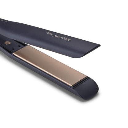 Bio Ionic GoldPro Hair Straightener, Blue, Moisturizing Heat Technology & 24K Gold MX, Hair Straightening Iron for Sleek Styles & Flat Iron Curls, 40% Longer Plates, Adjustable Heat