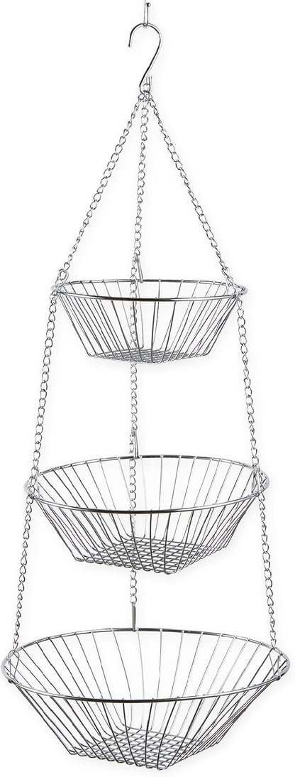 RSVP 30-by-12-Inch 3-Tier Wire Hanging Basket
