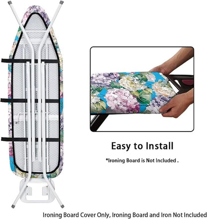 Hydrangea Ironing Board Cover Non Stick Scorch Ironing Board Cover and Pad