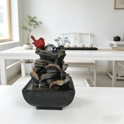 Indoor Water Fountain, Small Water Fountain Indoor, Indoor Water Feature with Desk Waterfall, Zen Table Top Fountains for Home Office Desk Decor, Mini Tabletop Fountains