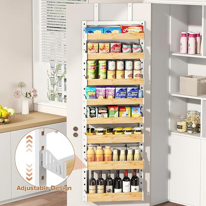 8-Tier Over The Door Pantry Organizer, Heavy-Duty Metal Wall Mount or Hanging