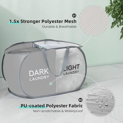 TECHMILLY Collapsible Laundry Basket Durable Pop Up Hamper